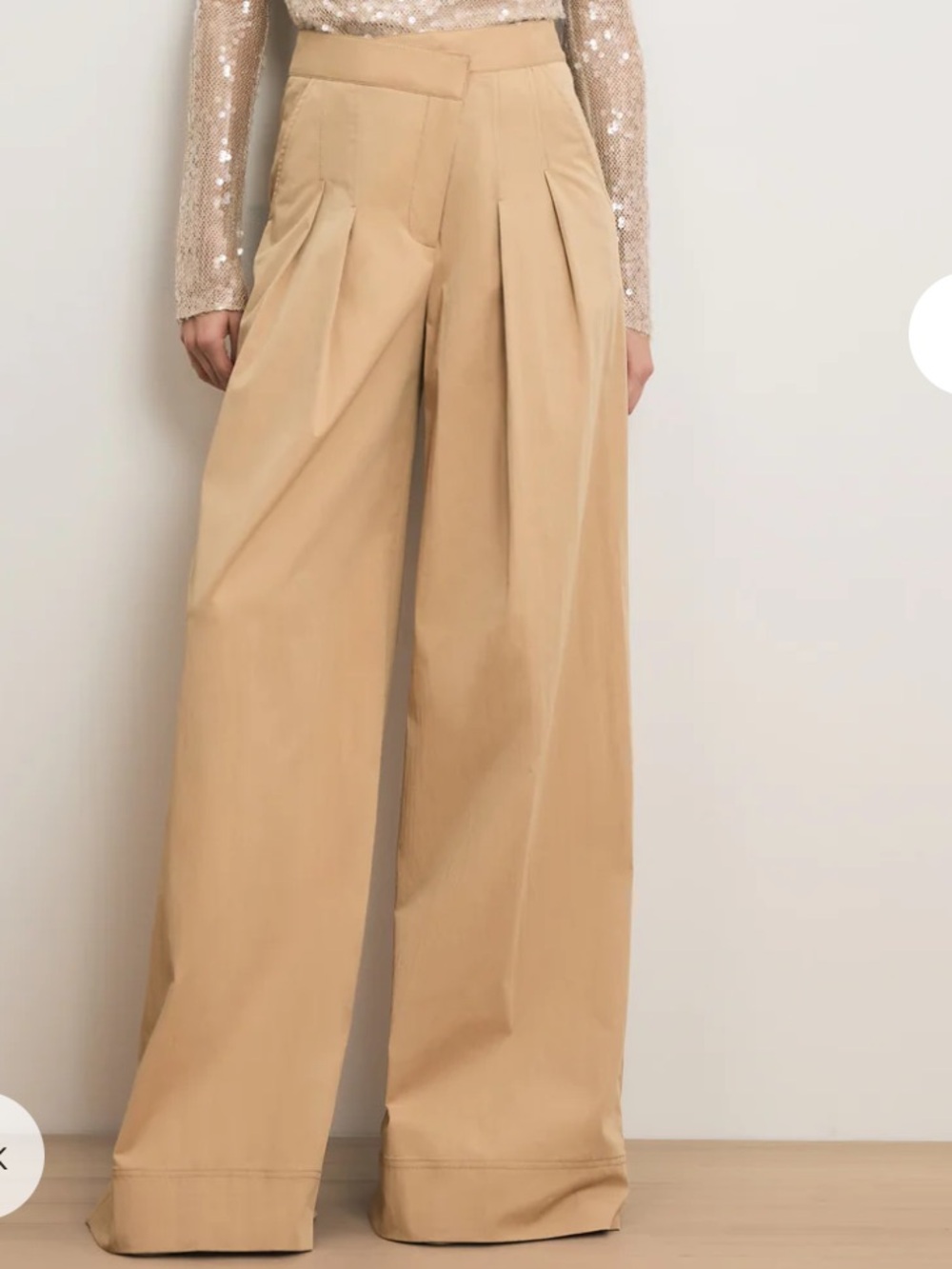 Veronica Beard Heron Crossover Pant in Khaki